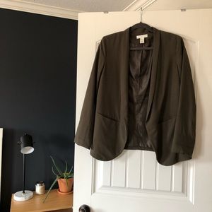 H&M Dark Olive Green Blazer, Size 8